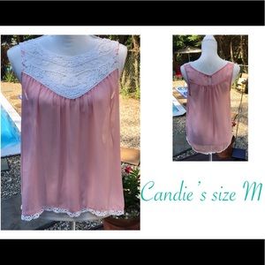 Sleeveless Pink Shear Top Size M Candies